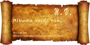 Mikuska Valéria névjegykártya
